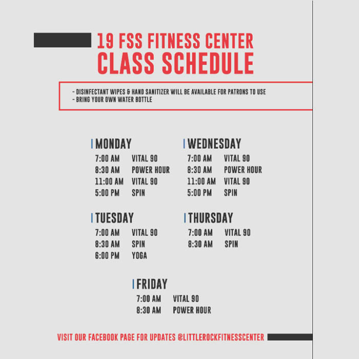 19FSS Fitness Center Class Schedule